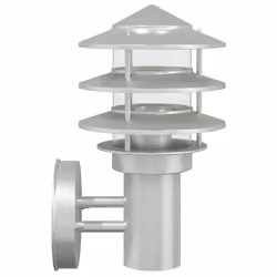 vidaXL Outdoor Wall Light with Sensor Porch Wall Lamp Silver Stainless Steel - silver, 1 pcs/ without sensor - Additional view 4