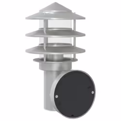 vidaXL Outdoor Wall Light with Sensor Porch Wall Lamp Silver Stainless Steel - silver, 1 pcs/ without sensor - Additional view 5