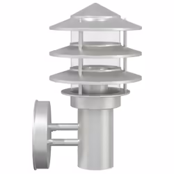 vidaXL Outdoor Wall Light with Sensor Porch Wall Lamp Silver Stainless Steel - silver, 2 pcs/ without sensor - Additional view 4