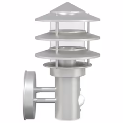 vidaXL Outdoor Wall Light with Sensor Porch Wall Lamp Silver Stainless Steel - silver, 2 pcs/ with sensor - Additional view 4