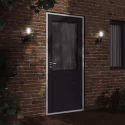 vidaXL Outdoor Wall Light with Sensor Porch Wall Lamp Silver Stainless Steel - black, 1 pcs/ without sensor