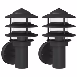 vidaXL Outdoor Wall Light with Sensor Porch Wall Lamp Silver Stainless Steel - black, 2 pcs/ without sensor