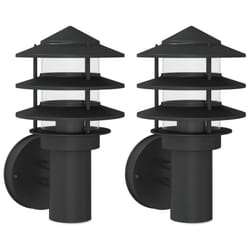 vidaXL Outdoor Wall Light with Sensor Porch Wall Lamp Silver Stainless Steel - black, 2 pcs/ without sensor