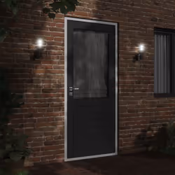 vidaXL Outdoor Wall Light with Sensor Porch Wall Lamp Silver Stainless Steel - black, 2 pcs/ without sensor