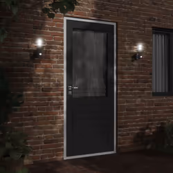 vidaXL Outdoor Wall Light with Sensor Porch Wall Lamp Silver Stainless Steel - black, 2 pcs/ with sensor