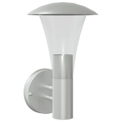 vidaXL Outdoor Wall Lights with Sensors Wall Lamp 2 pcs Silver Stainless Steel - silver, 1 pcs/with sensor