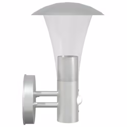 vidaXL Outdoor Wall Lights with Sensors Wall Lamp 2 pcs Silver Stainless Steel - silver, 1 pcs/with sensor - Additional view 4