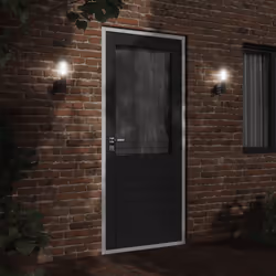 vidaXL Outdoor Wall Lights with Sensors Wall Lamp 2 pcs Silver Stainless Steel - black, 1 pcs/without sensor - Additional view 2