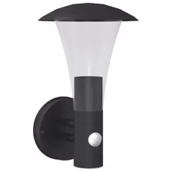 vidaXL Outdoor Wall Lights with Sensors Wall Lamp 2 pcs Silver Stainless Steel - black, 2 pcs/with sensor