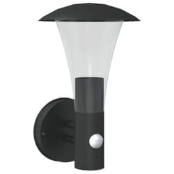 vidaXL Outdoor Wall Lights with Sensors Wall Lamp 2 pcs Silver Stainless Steel - black, 2 pcs/with sensor