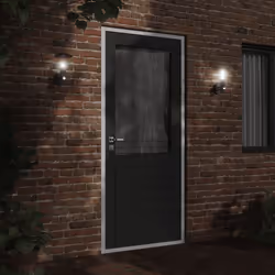 vidaXL Outdoor Wall Lights with Sensors Wall Lamp 2 pcs Silver Stainless Steel - black, 2 pcs/with sensor