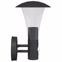 vidaXL Outdoor Wall Lights with Sensors Wall Lamp 2 pcs Silver Stainless Steel - black, 2 pcs/with sensor - Additional view 4