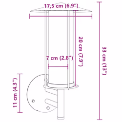 vidaXL Outdoor Wall Lights Wall Lamps Garden Wall Lantern Stainless Steel - silver, 2 pcs