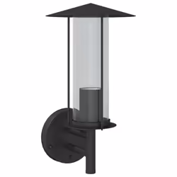 vidaXL Outdoor Wall Lights Wall Lamps Garden Wall Lantern Stainless Steel - black, 1 pcs