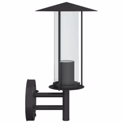 vidaXL Outdoor Wall Lights Wall Lamps Garden Wall Lantern Stainless Steel - black, 2 pcs - Additional view 4