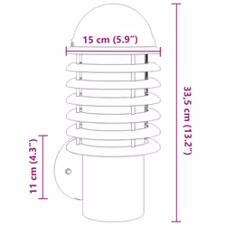 vidaXL Outdoor Wall Lights with Sensors Wall Lamp 2 pcs Silver Stainless Steel - silver, 1 pcs/without sensor - Additional view 6