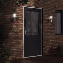 vidaXL Outdoor Wall Lights with Sensors Wall Lamp 2 pcs Silver Stainless Steel - silver, 2 pcs/without sensor