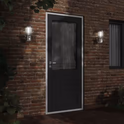 vidaXL Outdoor Wall Lights with Sensors Wall Lamp 2 pcs Silver Stainless Steel - silver, 2 pcs/with sensor
