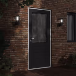 vidaXL Outdoor Wall Lights with Sensors Wall Lamp 2 pcs Silver Stainless Steel - black, 1 pcs/without sensor - Additional view 2