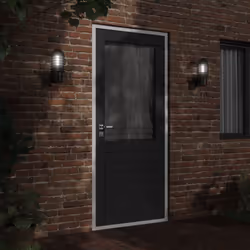 vidaXL Outdoor Wall Lights with Sensors Wall Lamp 2 pcs Silver Stainless Steel - black, 2 pcs/without sensor