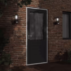 vidaXL Outdoor Wall Lights with Sensors Wall Lamp 2 pcs Silver Stainless Steel - black, 2 pcs/with sensor