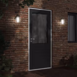 vidaXL Outdoor Wall Lights Wall Lamps Patio Wall Lantern Black Stainless Steel - 1 pcs