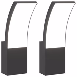 vidaXL Outdoor LED Wall Light with Sensor Wall Lamp White Die-cast Aluminium - black, 2 pcs/without sensor