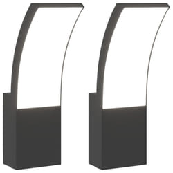 vidaXL Outdoor LED Wall Light with Sensor Wall Lamp White Die-cast Aluminium - black, 2 pcs/without sensor