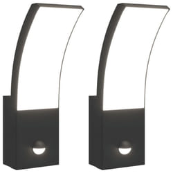 vidaXL Outdoor LED Wall Light with Sensor Wall Lamp White Die-cast Aluminium - black, 2 pcs/with sensor
