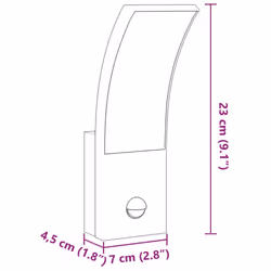 vidaXL Outdoor LED Wall Light with Sensor Wall Lamp White Die-cast Aluminium - white, 1 pcs/with sensor
