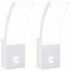 vidaXL Outdoor LED Wall Light with Sensor Wall Lamp White Die-cast Aluminium - white, 2 pcs/with sensor