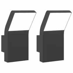 vidaXL Outdoor LED Wall Lights Wall Lamps Wall Lantern Die-cast Aluminium - black, 2 pcs/without sensor