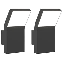 vidaXL Outdoor LED Wall Lights Wall Lamps Wall Lantern Die-cast Aluminium - black, 2 pcs/without sensor