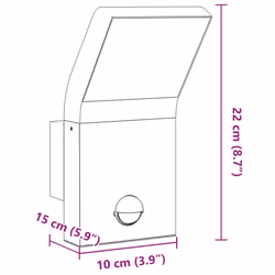 vidaXL Outdoor LED Wall Lights Wall Lamps Wall Lantern Die-cast Aluminium - black, 1 pcs/with sensor - Additional view 8