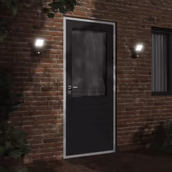 vidaXL Outdoor LED Wall Lights Wall Lamps Wall Lantern Die-cast Aluminium - black, 2 pcs/with sensor