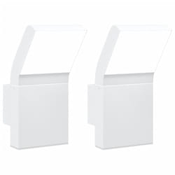 vidaXL Outdoor LED Wall Lights Wall Lamps Wall Lantern Die-cast Aluminium - white, 2 pcs/without sensor