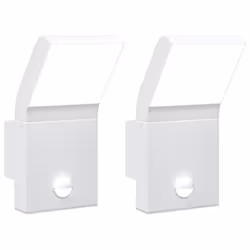 vidaXL Outdoor LED Wall Lights Wall Lamps Wall Lantern Die-cast Aluminium - white, 2 pcs/with sensor