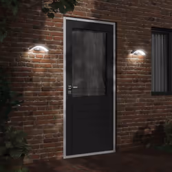 vidaXL Outdoor LED Wall Lights with Sensors 2 pcs Black Die-cast Aluminium - black, 2 pcs/ with sensor