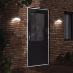 vidaXL Outdoor LED Wall Lights with Sensors 2 pcs Black Die-cast Aluminium - white, 2 pcs/ without sensor - Additional view 2