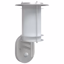 vidaXL Outdoor Wall Lights with Sensors Wall Lamp 2 pcs Black Stainless Steel - silver, 1 pcs/ with sensor