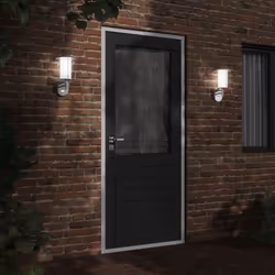 vidaXL Outdoor Wall Lights with Sensors Wall Lamp 2 pcs Black Stainless Steel - silver, 1 pcs/ with sensor
