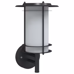vidaXL Outdoor Wall Lights with Sensors Wall Lamp 2 pcs Black Stainless Steel - black, 1 pcs/ without sensor