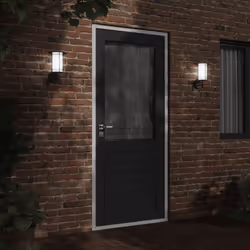 vidaXL Outdoor Wall Lights with Sensors Wall Lamp 2 pcs Black Stainless Steel - black, 1 pcs/ without sensor
