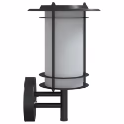 vidaXL Outdoor Wall Lights with Sensors Wall Lamp 2 pcs Black Stainless Steel - black, 1 pcs/ without sensor - Additional view 4