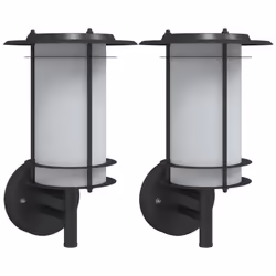 vidaXL Outdoor Wall Lights with Sensors Wall Lamp 2 pcs Black Stainless Steel - black, 2 pcs/ without sensor