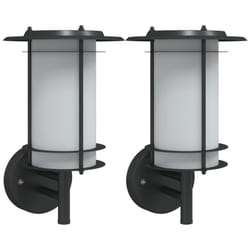 vidaXL Outdoor Wall Lights with Sensors Wall Lamp 2 pcs Black Stainless Steel - black, 2 pcs/ without sensor