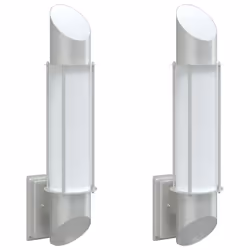 vidaXL Outdoor Wall Lights Wall Lantern Wall Lamp 2 pcs Silver Stainless Steel - silver, 2 pcs