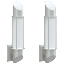 vidaXL Outdoor Wall Lights Wall Lantern Wall Lamp 2 pcs Silver Stainless Steel - silver, 2 pcs