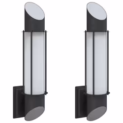 vidaXL Outdoor Wall Lights Wall Lantern Wall Lamp 2 pcs Silver Stainless Steel - black, 2 pcs