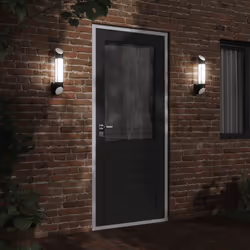vidaXL Outdoor Wall Lights Wall Lantern Wall Lamp 2 pcs Silver Stainless Steel - black, 2 pcs - Additional view 2